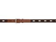 Georgia Western Belt Mens Grommets Leather Stitching 40 Brown GB182