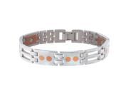 Sabona Jewelry Mens Bracelet Stainless Magnetic M Silver Copper 560