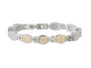 Sabona Jewelry Womens Bracelet Mom Stainless Gems XL Silver Gold 206