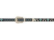 Angel Ranch Western Belt Womens Leather Cross M Black Turquoise A1230