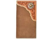 Tony Lama Western Wallet Mens Leather Rodeo Concho Brown WTL042