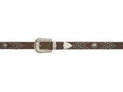 Angel Ranch Western Belt Womens Leather Stitching M Brown A1868