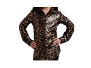 Roper Western Shirt Girls L S Leopard XS Brown 03 080 0565 6041 BR