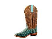 Horse Power Western Boots Mens Weave Detailed 10.5 D Turq Brown HP1756
