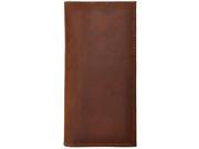 3D Wallet Mens Leather Rodeo Basic Checkbook Slots Brown W1028