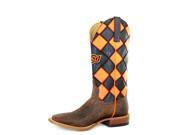 Horse Power Western Boot Mens Oklahoma OSU Patchwork 11 D Brown HP1767
