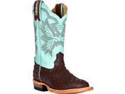 Cinch Western Boots Girls Ostrich Print 5.5 Youth Brown Mint KCY108