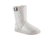 Bearpaw Boots Womens Quilted Leigh Anne Buckle 11 White Silver 1667W