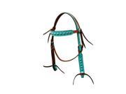 Bar H Equine Western Headstall Browband Gator Sunspots Turquoise 28982