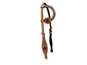 Bar H Equine Western Headstall One Ear Cross Tooled Natural 26541GR