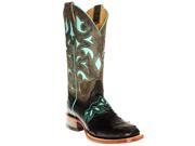 Cinch Western Boots Womens Ostrich Inlay Square Toe 9 B Black CFW569