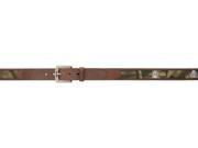 Rocky Western Belt Mens Camo Inlay Distressed Leather 34 Brown RB194