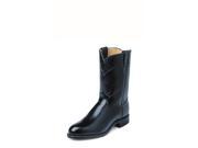 Justin Western Boots Mens Leather Cowboy Roper Kipskin 7 3E Black 3133