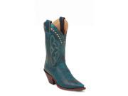 Justin Western Boots Womens Leather Square Damiana 5 B Turquoise L4302