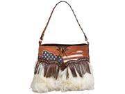 Angel Ranch Western Handbag Womens Shoulder Wooly Flag Brown HB662