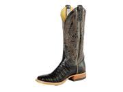 Anderson Bean Western Boots Mens Caiman Belly Edgy 10 D Black S1104