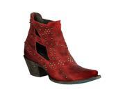 Lane Western Boots Womens Ankle Studs Straps Leather 9 B Red LB0289C