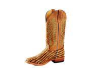 Horse Power Western Boots Mens Weave Detailed Leather 8 D Toast HP1758