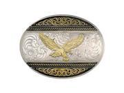 Montana Silversmiths Belt Buckle Eagle Silver Gold Black 6140 696