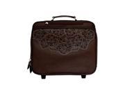 3D Western Luggage Carry On Pebble Lap Top Wheels Floral Brown ODL34