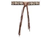 Angel Ranch Western Belt Womens Floral Embroidery Lace L Brown A3485