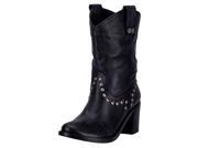 Dingo Western Boots Womens 8 Studded Vamp R Toe 8 M Black DI 729