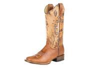 Roper Western Boots Womens Painter Goat 7.5 Brown 09 021 7022 0125 BR