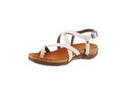 Bearpaw Casual Shoes Womens Autumn Buckle Sandal 8 White Snake 1796W