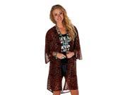 Cowgirl Tuff Western Sweater Womens S S Cardigan Sheer M Brown 100018