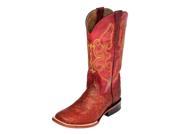 Ferrini Western Boot Women Sparkle Stitching Square 6.5 B Red 94393 22