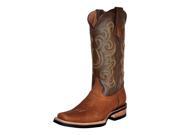 Ferrini Western Boot Men Cowboy Heel Pull Straps 10.5 EE Cafe 12271 03