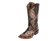 Ferrini Western Boots Womens Wild Flower Square 7 B Chocolate 81293 09