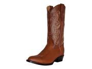 Ferrini Western Boots Mens Cowboy Round Stitching 11 D Cognac 12211 02