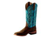 Horse Power Western Boot Men Weave Leather Tabs 11.5 D Red Bone HP1788