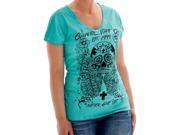 Cowgirl Tuff Western Shirt Women S S Tee Slice Lace L Turquoise 100027