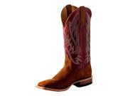 Horse Power Western Boot Men Leather Square 10.5 D Cognac Hippo HP1786