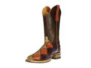 Cinch Western Boots Womens Crackle Patchwork 9 B Tan Orange CFW617