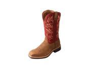 Twisted X Western Boots Womens Top Hand Rubber 6 B Saddle Red WTH0006
