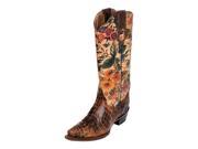 Ferrini Western Boot Women Vintage Gator Snip Toe 8.5 B Brown 92461 10