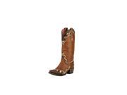 Lane Western Boots Womens Cowboy Back 40 8.5 B Brown Ivory JG0001A