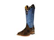 Cinch Western Boots Mens Leather Square 10 EE Dark Brown Blue CFM613