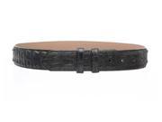 Ferrini Belt Mens Crocodile Straight Snap Leather Lined 38 Black BL1