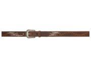 3D Belt Men Western Leather Lacing Moc Stitching Antique 38 Brown 1214
