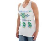 Cowgirl Tuff Western Shirt Women Tank Top Knotted Racer S White 100047
