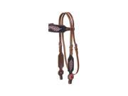 Tough 1 Headstall Lucy Leaf Embroidery Black Suede Medium Oil 45 7035