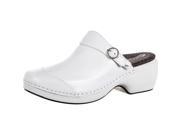 Rocky 4EurSole Work Shoes Womens Patent Leather Clog 38 M White RKH049