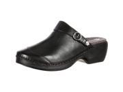 Rocky 4EurSole Work Shoe Womens Nubuck Leather Clog 40 W Black RKYH046