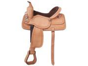 Tough 1 Saddle Western Cowboy Roughout Tooled Leather 15 Light KS1825