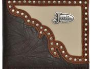 Justin Western Wallet Mens Bifold Inlay Concho Shoulder Brown WJS196