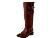 Lucchese Western Boots Women Paige Buckle Leather Zip 9.5 B Rust M8502